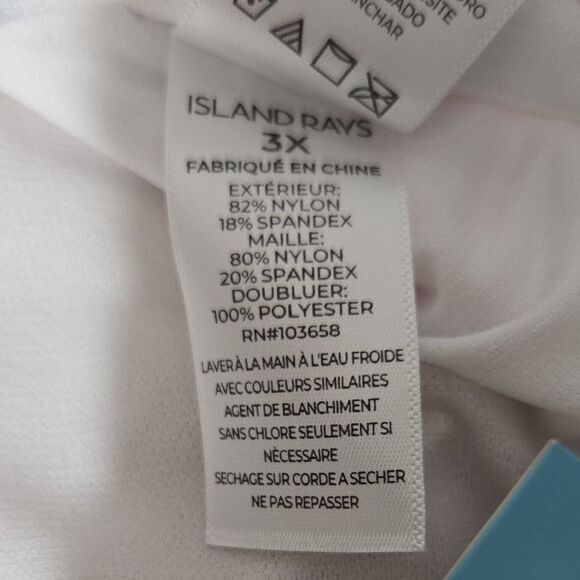 NWT Island Rays One Piece Striped Swimsuit Plus Size 3X - Picture 6 of 10